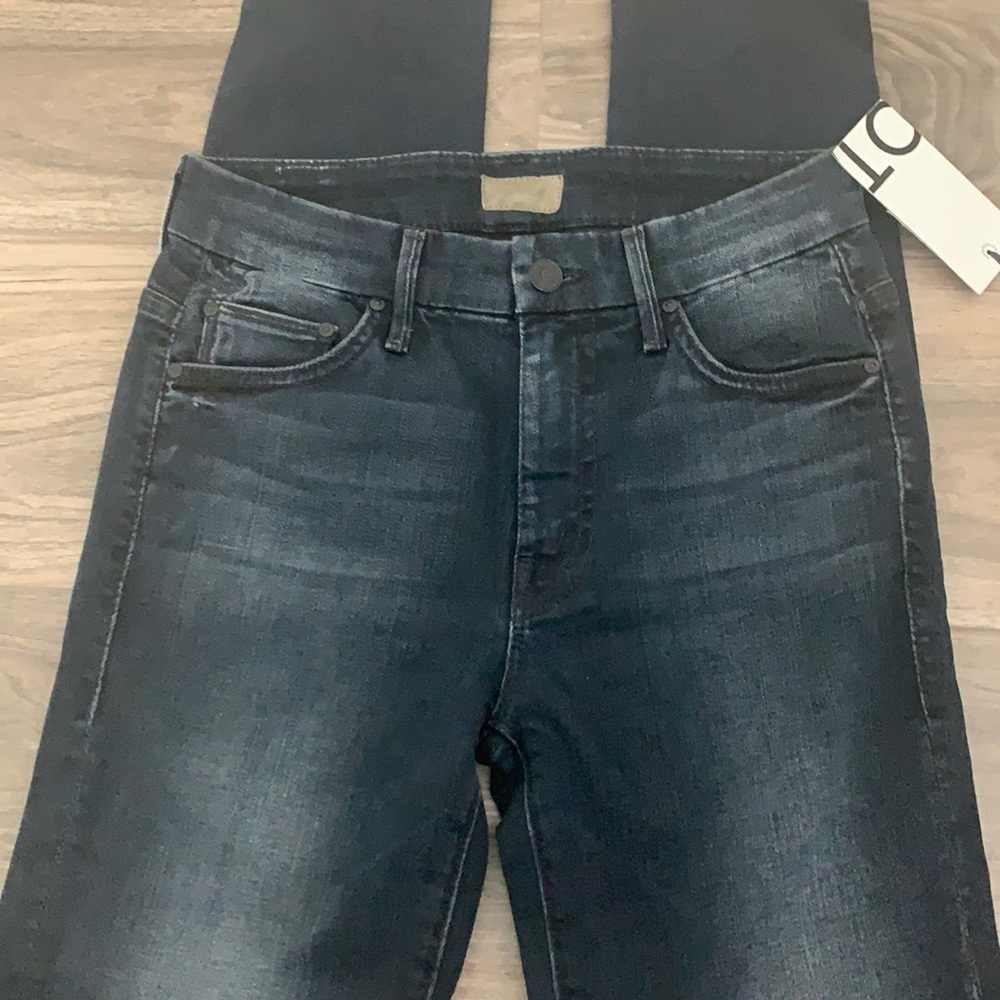MOTHER High Waisted Looker Jeans - Dark Blue